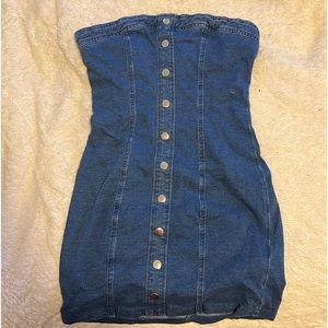 Stretchy Denim Bodycon Tube dress